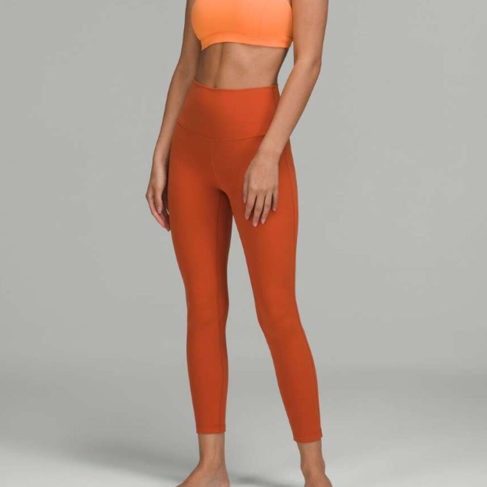 Women Lululemon Align High-Rise Pant 25" Canyon Orange Size 14 Activewear Yoga